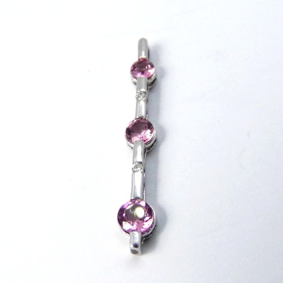 Pink TOPAZ & Diamond Platinum Journey pendant - Picture 1 of 10